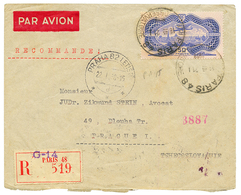 1938 POSTE AERIENNE PA 15 Seul Sur Lettre RECOMMANDEE De PARIS Pour La TCHECOSLOVAQUIE. RARE. TTB. - Otros & Sin Clasificación
