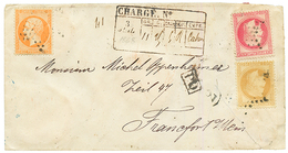 "CHARGE Pour L' ALLEMAGNE" : 1868 10c(n°28)+ 40c(n°23) + 80c(n°32) Sur Env. CHARGEE Pour FRANKFURT. TB. - 1849-1876: Classic Period