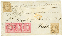 "LEVEE EXCEPTIONNELLE Pour L' EQUATEUR" : 1873 CERES 30c(x2) Un Ex. Déf. + 80c Bande De 3 Obl. Etoile 1 + LEVEE EXCEPTIO - 1849-1876: Classic Period