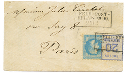 FRANCE 20c (n°29) + ALSACE 20c Obl. FELD-POST RELAIS N°90 (rare Sur Timbre De FRANCE) Sur Env. Pour PARIS. TB. - Other & Unclassified