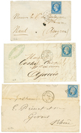 BATEAUX A VAPEUR - LIGNE DE CORSE : Lot 3 Lettres Avec 20c(n°14) ( MARSEILLE 2 BAT A VAP 2, BASTIA BAT A VAP., AJACCIO B - Maritime Post