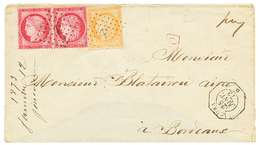 1873 CERES 80c(x2) + 40c Obl. ANCRE + CUBA Sur Env (double Port à 2F) Pour BORDEAUX. Superbe. - Maritime Post