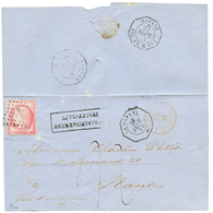 1875 80c CERES Obl. ANCRE + HAVANE + AFFRANCHISSEMENT INSUFFISANT Sur Lettre Taxée Pour NANTES. Verso, HAVANE PAQ. FR. B - Maritime Post