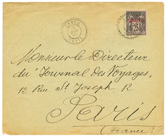 CRETE : 1902 1P S/ 25c Sage Obl. CANDIE CRETE Sur Enveloppe Pour PARIS. Superbe. - Otros & Sin Clasificación