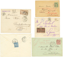 SALONIQUE : 1895/1914 Jolie Lot De 5 Lettres (2 RECOMMANDEES) Dont Cachet échoppé (x2). A Voir. TTB. - Sonstige & Ohne Zuordnung
