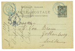 TRIPOLI SYRIE : 1900 Entier 10c SAGEC Obl. TRIPOLI SYRIE Via BEYROUTH Pour La SUEDE. Superbe. - Other & Unclassified