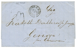 "VARNA Via CONSTANTINOPLE" : 1867 CONSTANTINOPLE TURQUIE + Taxe 9 (rare) Sur Lettre Avec Texte De VARNA Pour L' ITALIE.  - Other & Unclassified