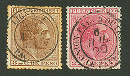 PORTO-RICO : 2c(pd) Obl. UNION PAYS D' OUTREMER PAQ Et 8c Obl. LIGNE F. Rare Sur Timbres De PORTO-RICO. TB. - Autres & Non Classés