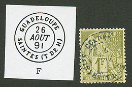 "SAINTES TERRE DE HAUT" : CG 1F Obl. GUADELOUPE SAINTES (T. DE H). RARE. TB. - Other & Unclassified