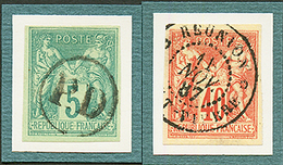 REUNION : CG 5c SAGE Obl. Cachet Rond PD Et 40c SAGE Obl. REUNION ST PIERRE. TTB. - Other & Unclassified