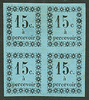 GUADELOUPE : TAXE Superbe Bloc De 4 Du 15c(n°4) Neuf * Dont Un Timbre Avec Variété "SANS POINT Aprés Le C" (n°4b). Signé - Other & Unclassified