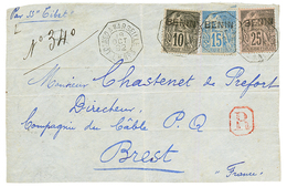 1892 10c(n°5) + 15c (n°6) + 25c (n°8) Obl. LOANGO A MARSEILLE L.N N°3 Sur DEVANT De Lettre (front Only). TB. - Otros & Sin Clasificación