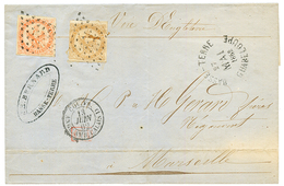 1862 AIGLE 10c + 40c Obl. Losange (spécial) + BASSE-TERRE GUADELOUPE Sur Lettre Pour La FRANCE. TTB. - Other & Unclassified