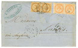 1864 AIGLE Paire 10c (pd) + Paire 40c TTB Margée Sur Lettre(pd) De POINTE A PITRE Pour La FRANCE. TB. - Otros & Sin Clasificación