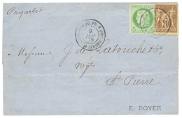 1879 CG 5c CERES + 20c SAGE Obl. PAQ FR. POINTE A PITRE Sur Lettre Pour La MARTINIQUE. TB. - Altri & Non Classificati