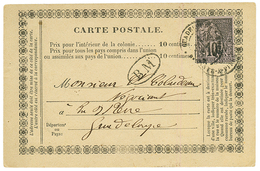 1885 CG 10c Obl. POINTE-A-PITRE + Cachet B.M Sur CARTE PRECURSEUR Pour BASSE-TERRE. TB. - Otros & Sin Clasificación