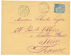1891 CG 15c Obl. CORR. D'ARMEES SAINT CLAUDE + LIGNE D PAQ FR Bleu Sur Env. Pour La FRANCE. TTB. - Andere & Zonder Classificatie