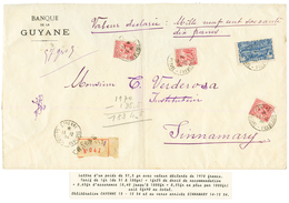 1934 2F + 30c (x3) Obl. CAYENNE Sur Grande Lettre CHARGEE (VD=1970F) Pour SINNAMARY. TTB. - Other & Unclassified