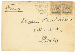 1904 MONGTZE Sur INDOCHINE 15c (x2) Obl. LAOKAY TONKIN Sur Lettre Pour PARIS. Rare Sur Timbres De MONGTZE. TB. - Andere & Zonder Classificatie