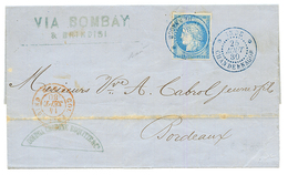 1880 CG 25c CERES TTBmargé Obl. INDE CHANDERNAGOR Sur Lettre Avec Texte Pour La FRANCE. TTB. - Other & Unclassified