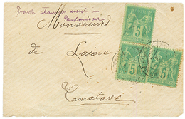 FRANCE 5c SAGE (x3) Obl. TAMATAVE MADAGASCAR Sur Enveloppe Locale. TB. - Other & Unclassified