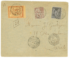 1894 FRANCE 1c SAGE (pd) + COLONIES GENERALES 4c + MADAGASCAR 25c Bord De Feuille Obl. TAMATAVE Sur Enveloppe RECOMMANDE - Otros & Sin Clasificación