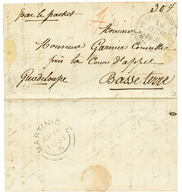 1851 FORT DE FRANCE MARTINIQUE + Taxe 4 Anglaise Rouge Sur Lettre Pour La GUADELOUPE. Verso, Cachet Anglais MARTINIQUE ( - Otros & Sin Clasificación