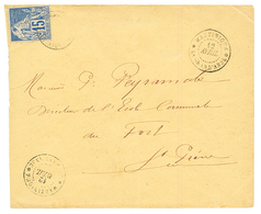 "GRAND ANSE" : 1892 CG 15c Obl. MARTINIQUE LA GRAND'ANSE Sur Env. Pour ST PIERRE. Bureau RARE. TTB. - Other & Unclassified