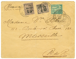 1892 CG 5c + Provisoire 05c S/ 25c + 15c S/ 25c Obl. FORT DE FRANCE Sur Env. Pour La FRANCE. TB. - Other & Unclassified