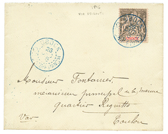 1896 25c Groupe (n°39) Obl. OBOCK COLONIE FRANCse Sur Env. Pour La FRANCE. Verso, DJIBOUTI POSTES. TTB. - Other & Unclassified