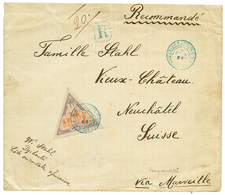 1901 OBOCK 2F (n°60) Obl. DJIBOUTI Sur Grande Enveloppe RECOMMANDEE Pour La SUISSE. Timbre Trés Rare Seul Sur Lettre NON - Otros & Sin Clasificación