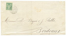 "Tarif IMPRIME" : 1879 CG 5c SAGE TB Margé Obl. REUNION ST DENIS Sur IMPRIME Complet Avec Texte Daté ST DENIS Pour BORDE - Other & Unclassified