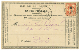 1885 40c S/ 40c Obl. Sur CARTE PRECURSEUR De ST PIERRE Pour ST DENIS. TB. - Other & Unclassified