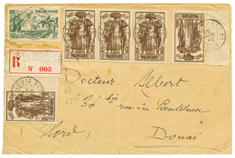 "Timbres De MAURITANIE Utilisés Au SENEGAL" : 1939 MAURITANIE 30c + 50c(x5) Obl. Sur Env(pd) RECOMMANDEE De ST LOUIS Pou - Otros & Sin Clasificación