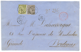 1897 COLONIES GENERALES 25c + 1F Obl. PAPEETE TAITI Sur Env. RECOMMANDEE Pour La FRANCE. TTB. - Otros & Sin Clasificación
