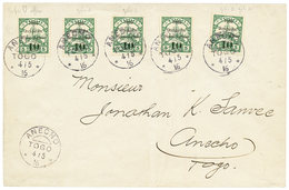 TOGO - Occupation Française : 1916 10 S/ 5pf (n°24)x5 Obl. ANECHO Sur Lettre Locale. Rare. TTB. - Other & Unclassified