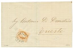 1874 15 SOLDI Canc. ALEXANDRIEN On Entire Letter To TRIESTE. Signed GOLLER & DIENA. Vvf. - Levant Autrichien