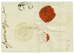 BELGRAD : 1841 SEMLIN On Entire Letter From BELGRAD To PEST. Verso, Disinfected Cachet + Wax Seal. Vvf. - Levant Autrichien