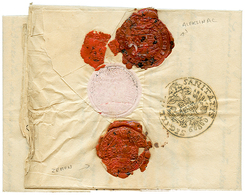 1842 Disinfected Wax Seal ALEKSINAC + ZEMUN On Reverse Of Entire Letter From VELES To PEST. Vvf. - Oriente Austriaco