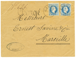 "CANEA + CHARGE" : 1883 10 Soldi(x2) Canc. CANEA + Cachet CHARGE On Envelope To FRANCE. RARE. Vf. - Oriente Austriaco