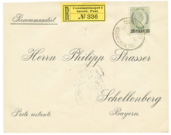 CONSTANTINOPLE : 20 PIASTER Canc. CONSTANTINOPEL On REGISTERED Envelope To BAVARIA. Superb. - Eastern Austria