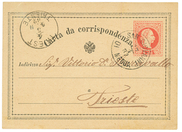 "SAN GIOVANI DI MEDUA - ALBANIA" : 1882 P./Stat 5s Canc. SAN GIOVANI DI MEDUA To TRIESTE. RARE. Superb. - Eastern Austria