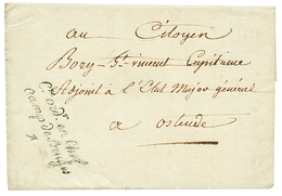 An 12 Cachet C. ORDr En CHEF/ CAMP De BRUGES On Entire Printed Letter Datelined "CAMP De BRUGES" To OSTENDE. Vvf. - Altri & Non Classificati