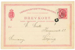 DANISH WEST INDIES : P./Stat 3c Ring Cancel+ Special Postmark "C" = CHRISTIANSTED To GERMANY. Scarce. Superb. - Denmark (West Indies)