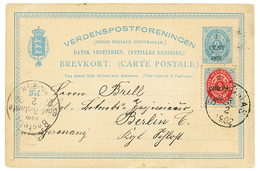 DANISH WEST INDIES : 1902 P./Stat Overprint 1 CENT 1902 + 2 CENTS On 3c Canc. ST THOMAS To BERLIN. Scarce. Vvf. - Dinamarca (Antillas)