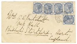 "BEYROUTH" : 1885 GB 1/2p Blue (x5) Canc. BEYROUTH BRITISH POST OFFICE On Envelope To ENGLAND. RARE. Vf. - Otros & Sin Clasificación