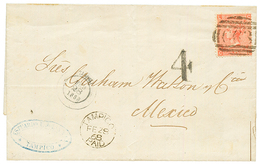 GB Used At TAMPICO : 1868 4d Canc. C63 + TAMPICO PAID + 4 Tax Marking On Entire Letter To MEXICO . Superb. - Otros & Sin Clasificación