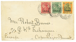CHINA To DENMARK : 1905 5pf + 10pf + 25pf Canc. SHANGHAI On Envelope To COPENHAGEN (DENMARK). Vvf. - China (oficinas)