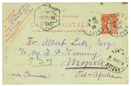 "destination MOPEA Via PORTUGUESE COLONIES : 1909 FRANCE POSTAL STATIONERY 10c ( German Text )canc. ST ETIENNE To Mr LUT - German East Africa