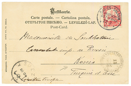 1904 5p Canc. DAR-ES-SALAM + SUEZ Cds On Card To RUSSIAN CONSULATE At KONIA (TURKEY). Rare Destination. Vvf. - Africa Tedesca Del Sud-Ovest